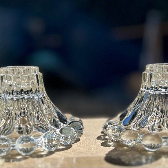 Vintage 4 Anchor Hocking Berwick Boopie clear glass candlestick - Picture 4 of 8